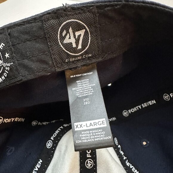 Atlanta Braves Hat Cap Strap Back Mens XX-Large Navy White MLB Baseball Blue 47 - Picture 9 of 15